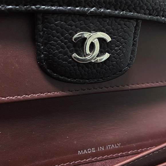 Chanel Classic Black Quilted Caviar Leather Long Flap Wallet - Picture 8 of 11